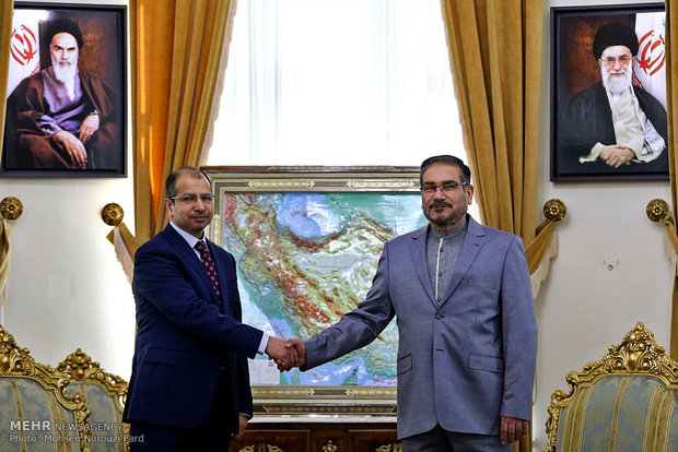 دیدار سلیم الجبوری رییس پارلمان عراق با علی شمخانی دبیرشورای عالی امنیت ملی