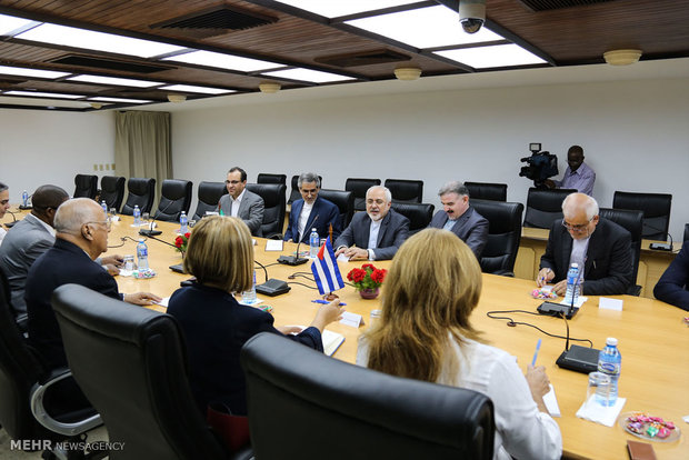 دیدار محمد جواد ظریف وزیر امور خارجه با معاون رئیس جمهور و وزیر اقتصاد کوبا 