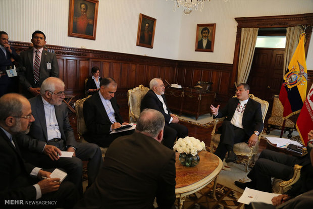 Zarif, Ecuadorian president meet