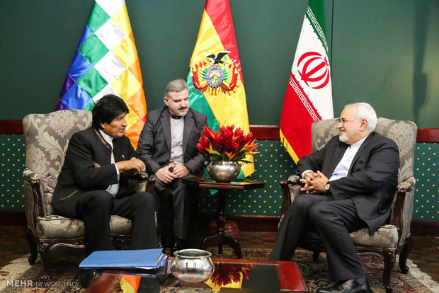 Bolivian pres. receives Iran's FM