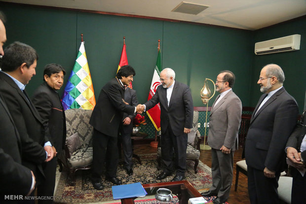 Bolivian pres. receives Iran's FM