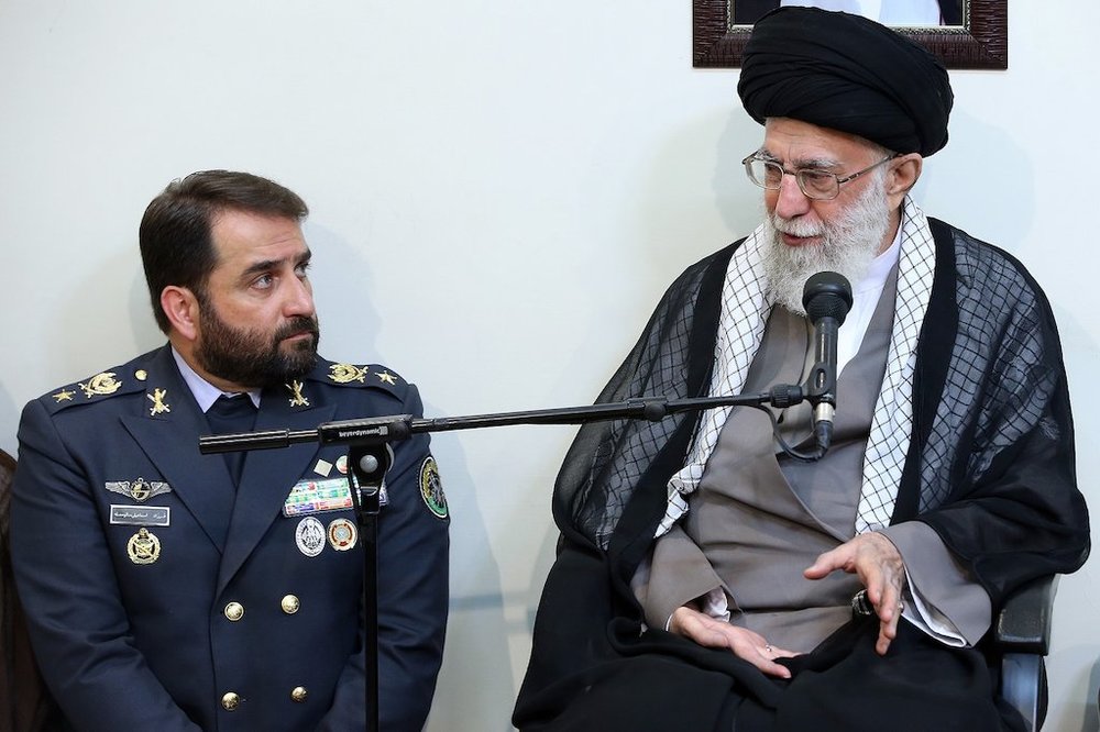Commanders and officials of Khatam Al-Anbia Air Defense Base met with Leader