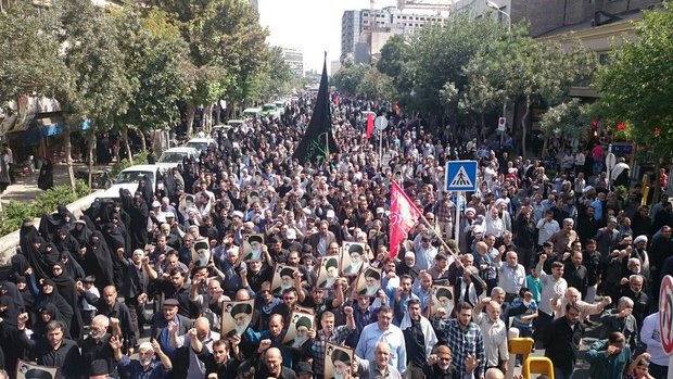راهپیمایی نمازگزاران وعزاداران محمدباقر(ع) در اعتراض به فاجعه منا