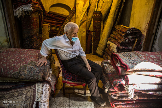 Qazvin’s old bazaar of Persian rug