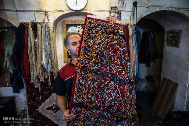 Qazvin’s old bazaar of Persian rug