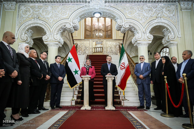 Larijani, Abbas presser in Tehran
