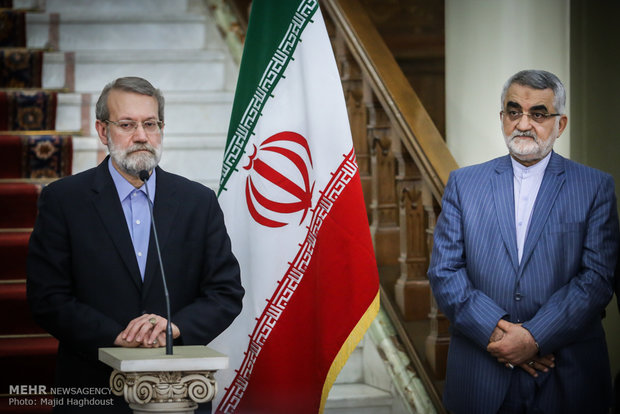 Larijani, Abbas presser in Tehran
