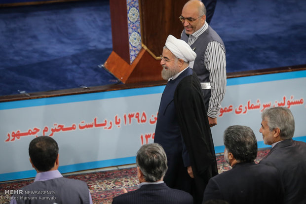 لقاء الرئيس حسن روحاني بمسؤولي لجنة احصاء النفوس والاسكان