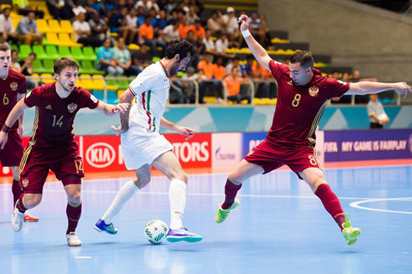 تساوی تیم ملی فوتسال ایران برابر روسیه در نیمه اول