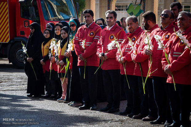 مراسم و مانور روز جهانی آتش نشانی در شهرستان شاهرود