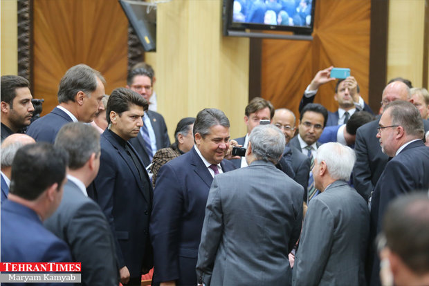 Sigmar Gabriel attending Iran-Germany business commission in Tehran