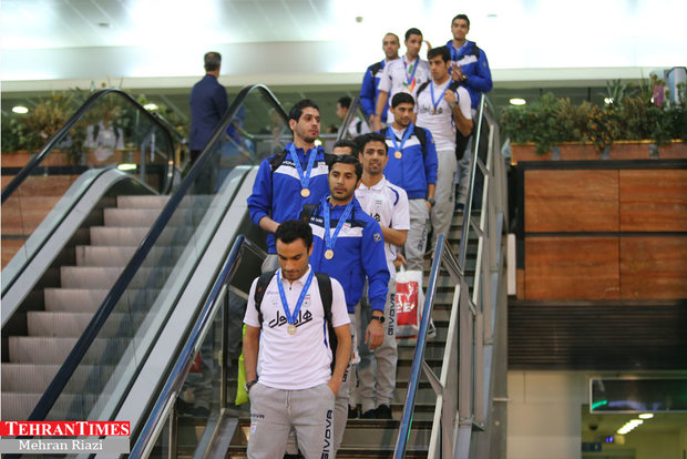 Iran futsal team returns home after finishing third at FIFA World Cup