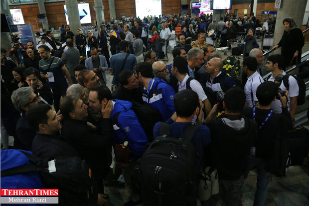 Iran futsal team returns home after finishing third at FIFA World Cup