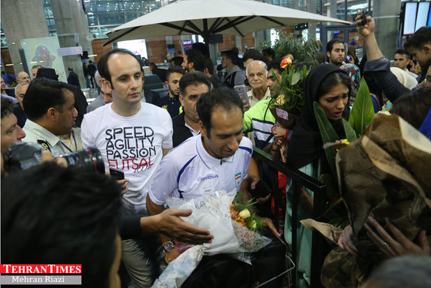 Iran futsal team returns home after finishing third at FIFA World Cup