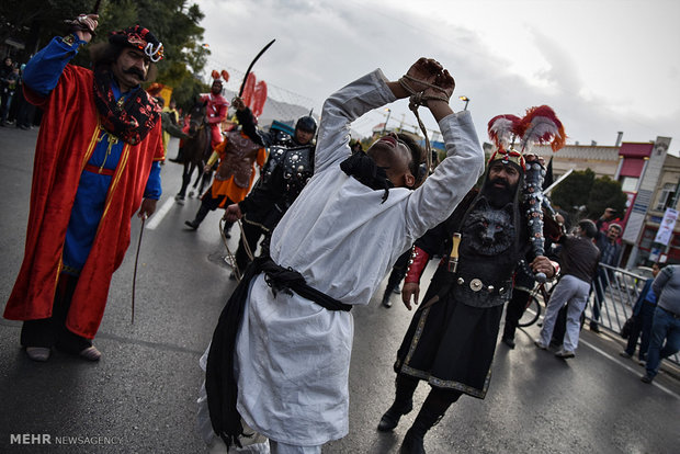 Street re-enactment of historic event 