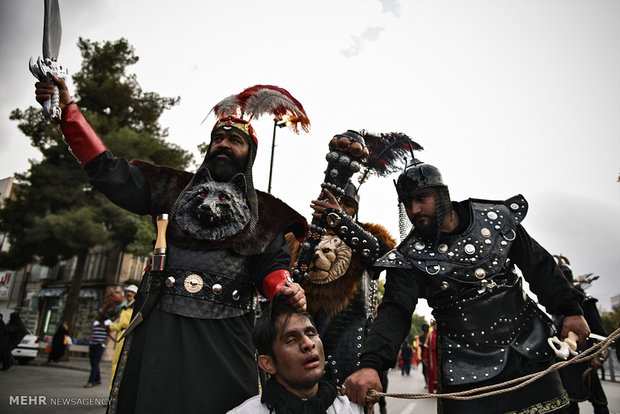 Street re-enactment of historic event 