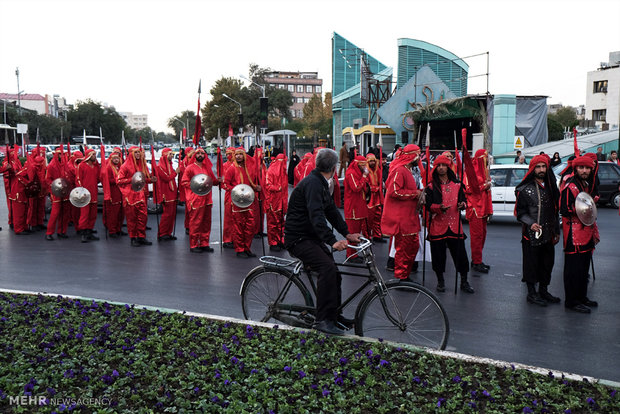 Street re-enactment of historic event 