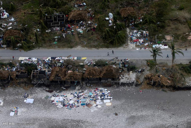 تصاویر هوایی از خسارات طوفان متیو‎