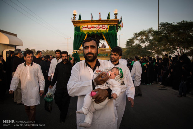 مراسم دخول القافلة الحسينية إلى كربلاء في "نوش آباد"