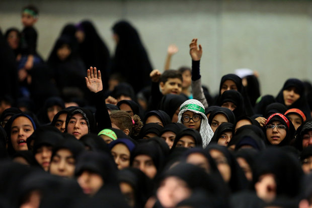 Ayatollah Khamenei attends a Muharram mourning ceremony on the night of Tasua