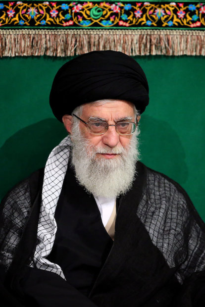 Ayatollah Khamenei attends a Muharram mourning ceremony on the night of Tasua