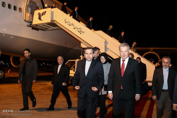 وصول رئيس جمهورية فنلندا الى طهران