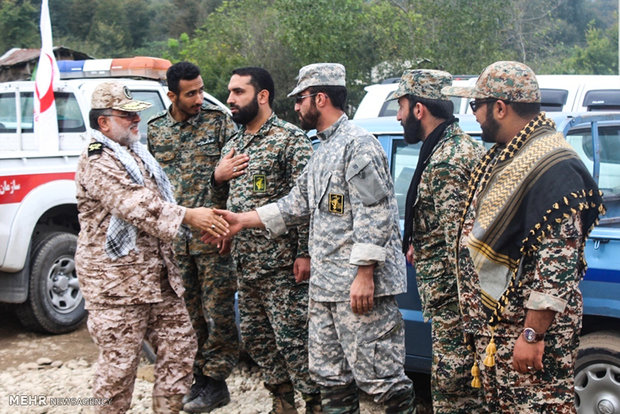 Military drill in northern forest 