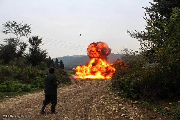 Military drill in northern forest 