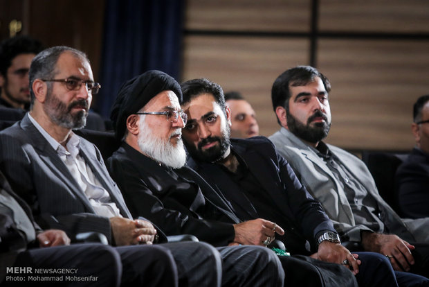 وحید یامین پور، آیت الله میرباقری و محسن مومنی شریف در همایش ملی ظرفیت های تمدنی اربعین