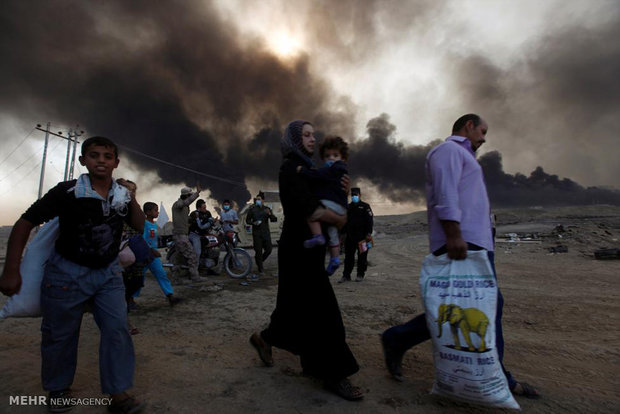 آتش زدن چاه های نفتی توسط داعش‎