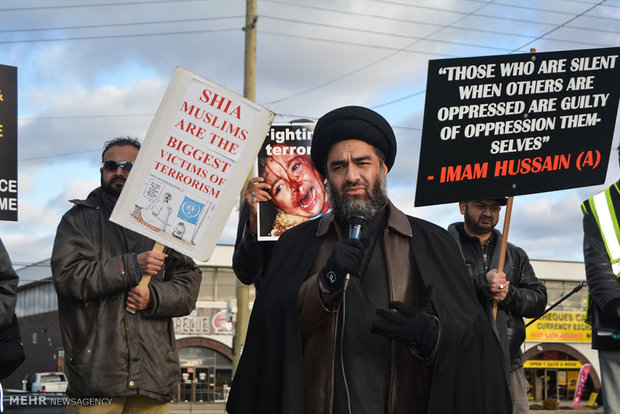 تجمع مسلمانان تورنتو در اعتراض به همکاری دولت پاکستان با گروههای افراطی و تروریستی