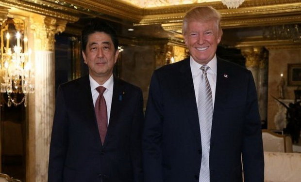 «شینزو آبه» در برج ترامپ با رئیس جمهور منتخب آمریکا دیدار کرد