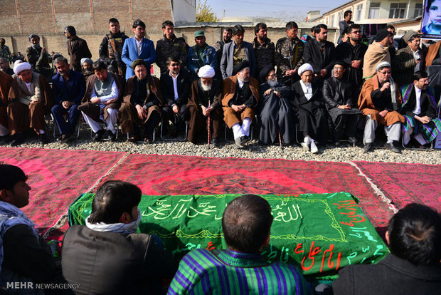 مراسم تشییع جنازه شهدای مسجد باقرالعلوم در مصلی شهید مزاری کابل