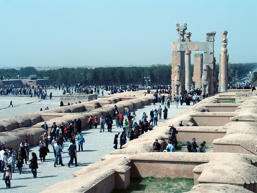 Tourists visit Persepolis
