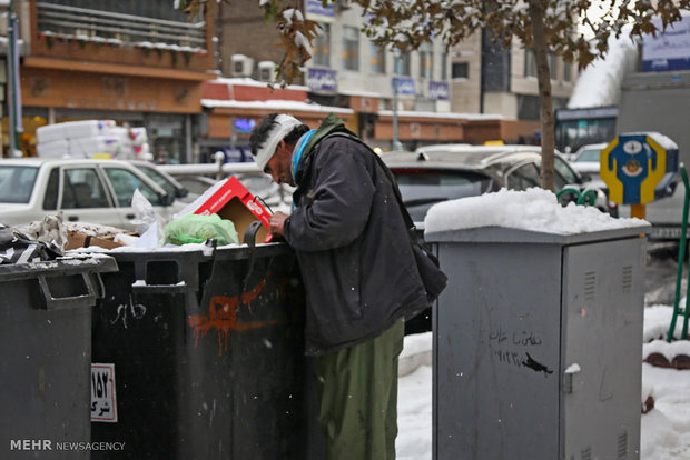 Snow whitens Tehran