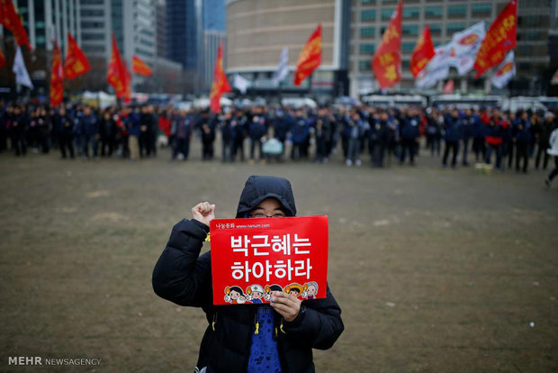 ادامه تظاهرات علیه رئیس جمهور در کره جنوبی‎