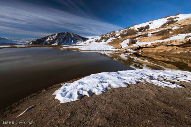 Badab-e Surt stepped travertine terraces