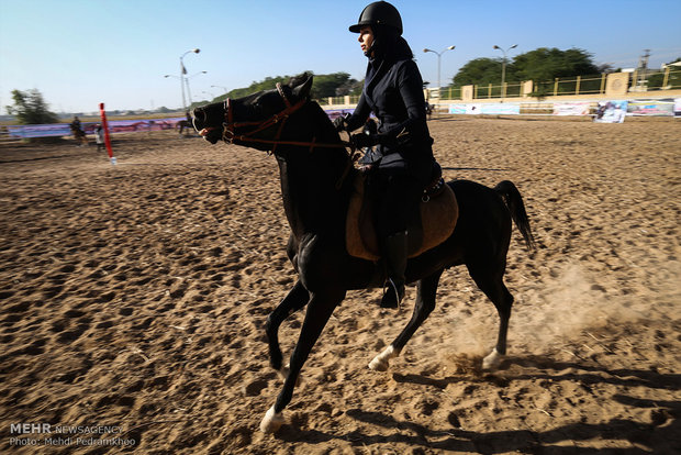 Racing horse skill show 