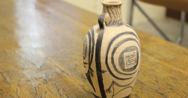 A historical drinking vessel being kept at Tehran University