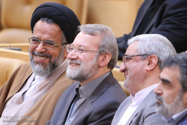 Ali Larijani, Iranian Intelligence Minister Seyed Mahmoud Alavi 