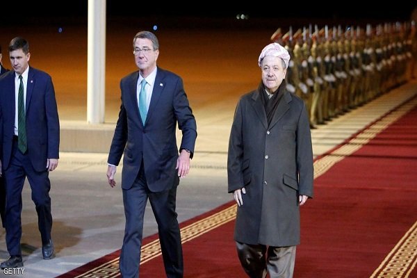 وزیر دفاع آمریکا با «مسعود بارزانی» دیدار کرد
