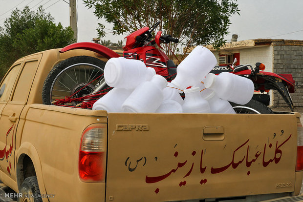 حضور بسيجيان هشت بندی در رزمايش مدافعان حرم استان هرمزگان