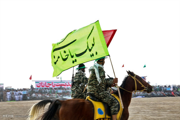 حضور بسيجيان هشت بندی در رزمايش مدافعان حرم استان هرمزگان