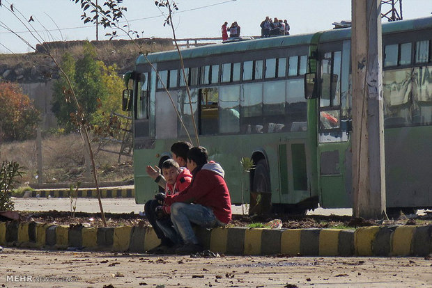 خروج تروریست ها از حلب‎