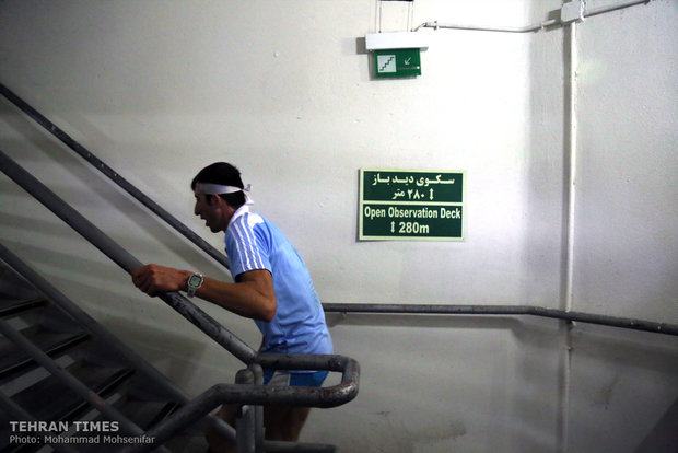 Stair climbing at Tehran’s Milad Tower