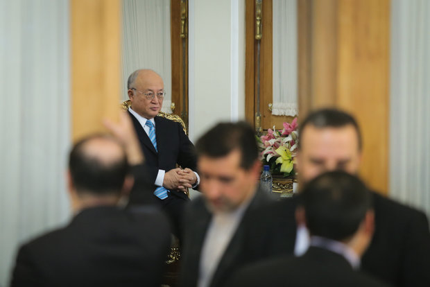 Muhmmed Cevad Zarif’in Yukiya Amano’yla görüşmesinden kareler