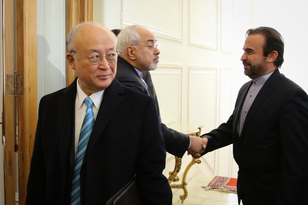 Muhmmed Cevad Zarif’in Yukiya Amano’yla görüşmesinden kareler