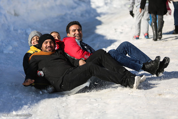 Snow tubing in Shemshak