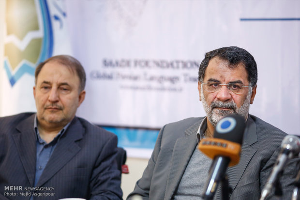 نشست خبری غلامعلی حداد عادل پیرامون گردهمایی موسسه های فعال در آموزش زبان فارسی