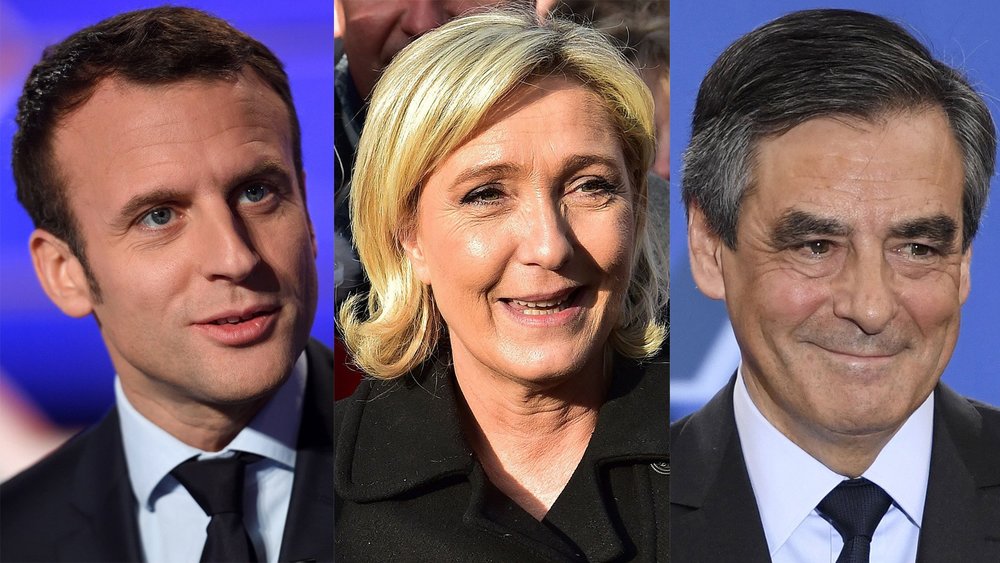 Emmanuel Macron, Marine Le Pen,François Fillon
